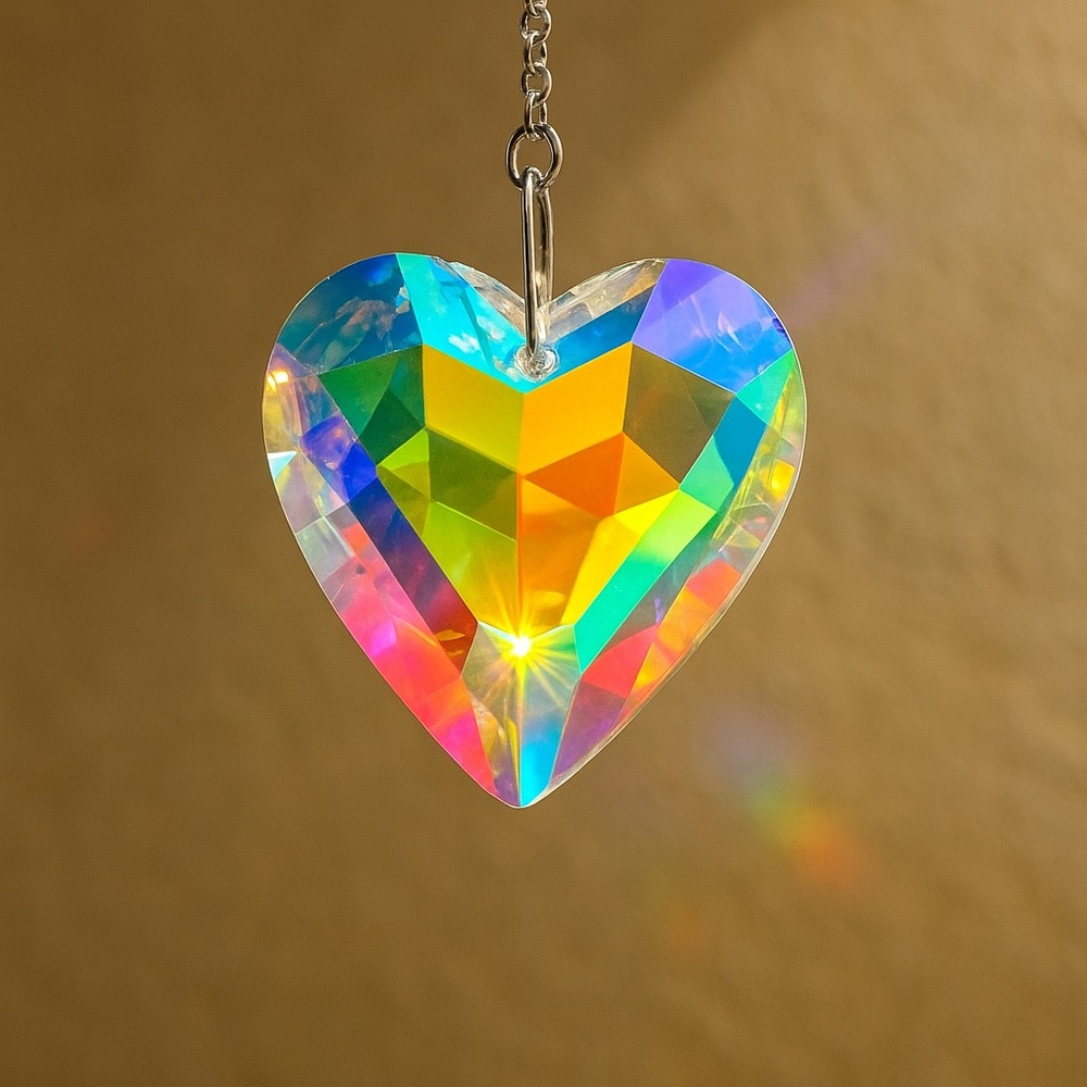 Large Heart Crystal Sun-Catcher